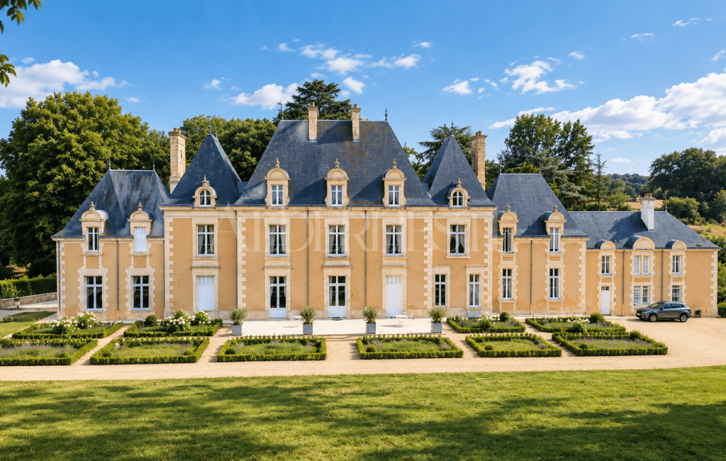 Chateau-francais-et-jardin-parterre